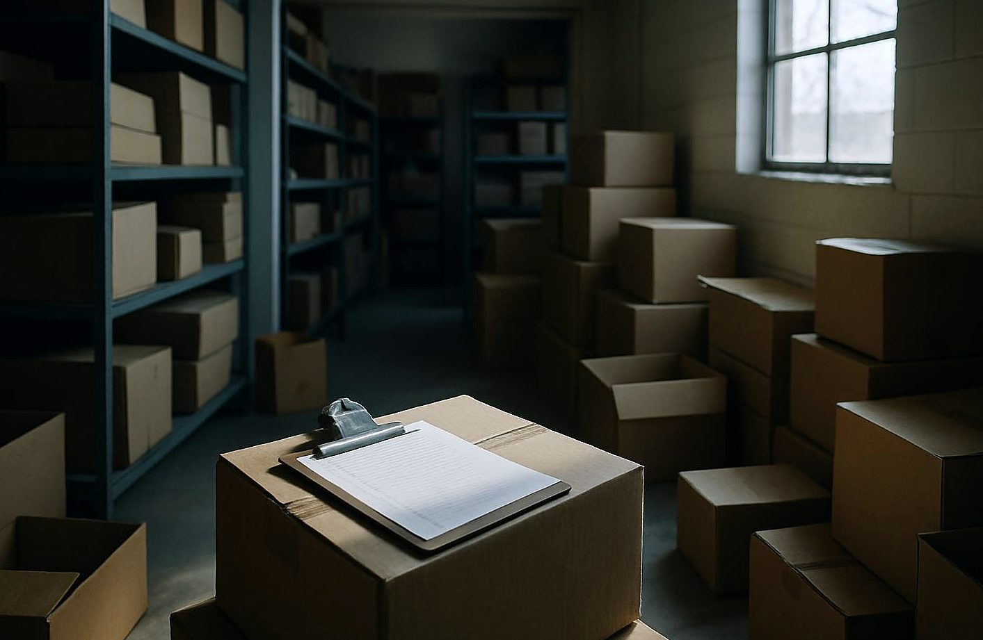 Shop stockroom receiving mixed cartons