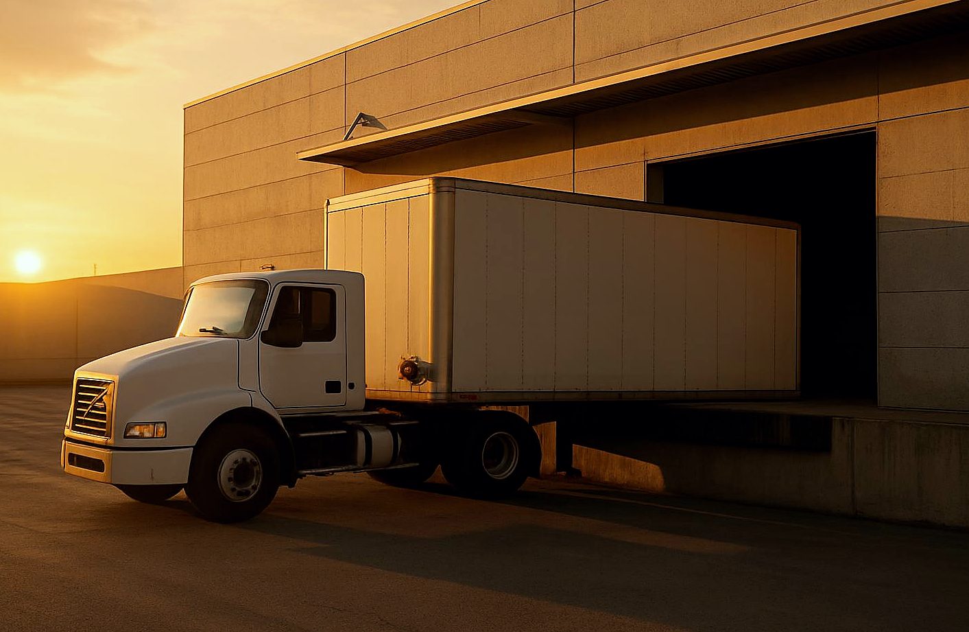 A US loading dock at late day